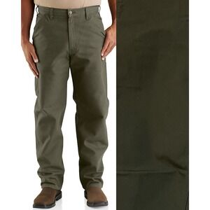 Vtg Carhartt Green B11 Washed Duck Work Dungaree Fit Pant Carpenter Grunge 38x30